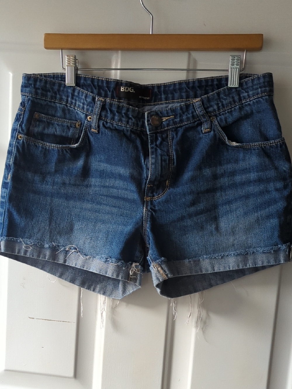 BDG Distressed Blue Denim Cutoff Shorts Waist 18 inches